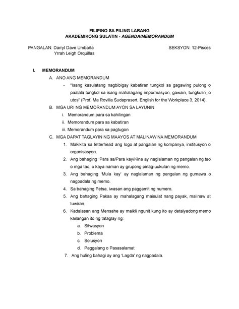 ano ang memorandum sa akademikong sulatin|Filipino sa Piling Larang (Akademik) Modyul: Mga Hakbang sa .